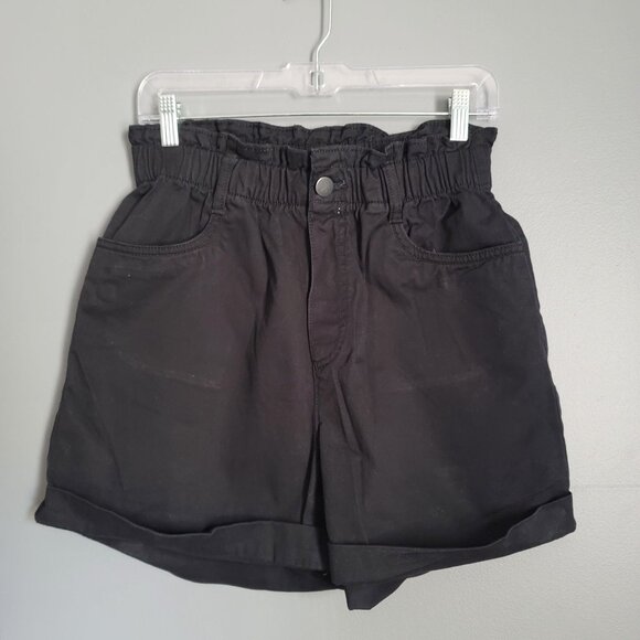 H&M Paper-Bag High-Rise Black Shorts. Size S - Picture 1 of 5